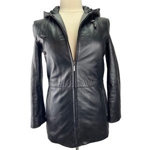 Nine & Company Hooded Genuine Leather Jacket, Women’s Size Medium